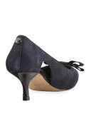 Dova Cutout Bow Kitten-Heel Pump