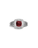 Petite Albion Ring with Pyrope Garnet and Diamonds
