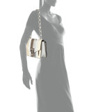 Hava Exotic Chain-Strap Shoulder Bag, White/Multi