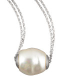 Baroque Pearl Pendant Necklace, White