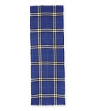 Gauze Giant Check Scarf, Dark Blue