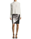 Cashmere Cloud Mock-Neck Pullover, White