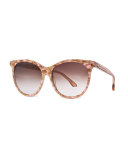 Screamy Streaked Cat-Eye Sunglasses, Pink