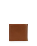 Brasai Leather Bi-Fold Wallet, Tan/Orange