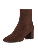 Suede Square-Toe 55mm Ankle Boot, Moor (Moro)