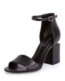 Abby Tilt-Heel Leather d'Orsay Sandal, Black