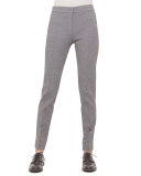 Mara Seamed Skinny Jersey Pants, Silver