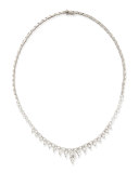 Magnipheasant 18k White Gold Pave Diamond Short-Drop Collar Necklace