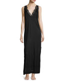 Charisma Lace-Trimmed Nightgown, Black