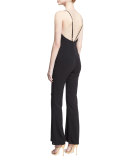 Gloria V-Neck Flared Jumpsuit, Black