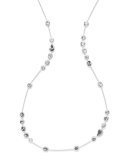 925 Mixed Shapes Pebble Station Necklace, 37"