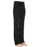 Casey Boot-Cut Knit Pants, Black