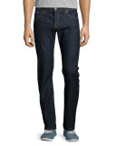 Jimmy Akiba Rinse Selvedge Jeans, Dark Blue