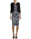 Long-Sleeve Cashmere Cardigan Sweater, Black