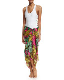 Pineapples Classic Voile Pareo, Pink/Yellow
