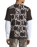Mixed Up Long-Sleeve Logo T-Shirt, Black