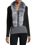 Cashmere Fur-Trim Shrug