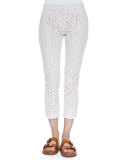 Samantha Cropped Eyelet Pants, Optic White