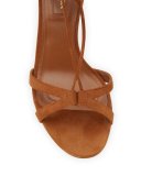 Beverly Hills Suede Lace-Up Sandal, Brown