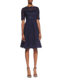 Lace Overlay Cocktail Dress