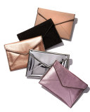 Leo Metallic Envelope Clutch Bag, Metallic Pink