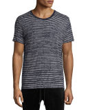 Broken-Stripe Crewneck T-Shirt