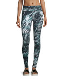 Printed Core Athletic Leggings, Marble