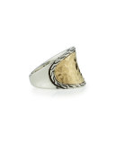 18K Gold & Silver Small Saddle Ring, Size 7