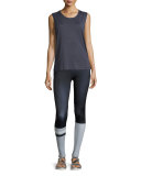 Graphic Printed Sport Leggings, Hex (Blue Multicolor)