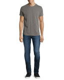 Thin Finn Washed Denim Jeans, Dark Blue