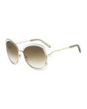 Carlina Butterfly-Frame Sunglasses, Gold