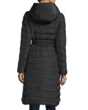 Imin Long Quilted Puffer Coat, Black