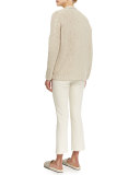 Monili-Trim Open-Front Cardigan, Butter