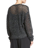 Montero Netted Pullover Sweater, Black