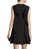 Annemarie Ruffle Flounce Dress, Black