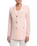 Dressed Up Button-Front Jacket, Rose Water    