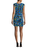 Sleeveless Jewel-Print Sheath Dress, Multi