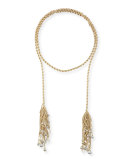 Sloan Long Tassel Necklace, Golden