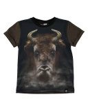 Rex Bull Jersey Tee, Earth, Size 4-12