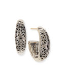 Sterling Silver Etched Hoop Earrings