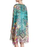 Metallic Paisley Print Tunic, Purple