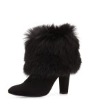 Lexie Shearling-Cuff Bootie, Black