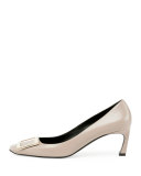 Trompette Leather 70mm Pump, Stone