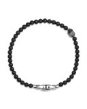 Men's Spiritual Beads Skull Bracelet with Black Onyx