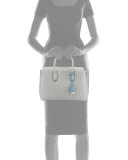 Milla Medium Leather Tote Bag, Whisper Gray