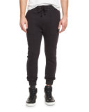 Curved-Leg Track Pants, Black