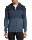 Gradation Zip-Front Hoodie, Navy