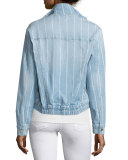 Citadel Zip-Front Striped-Denim Jacket, Barrington