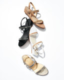 Inchains Leather Demi-Wedge Sandal, Black 
