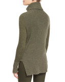 Asa Ribbed Cashmere Turtleneck Sweater, Army